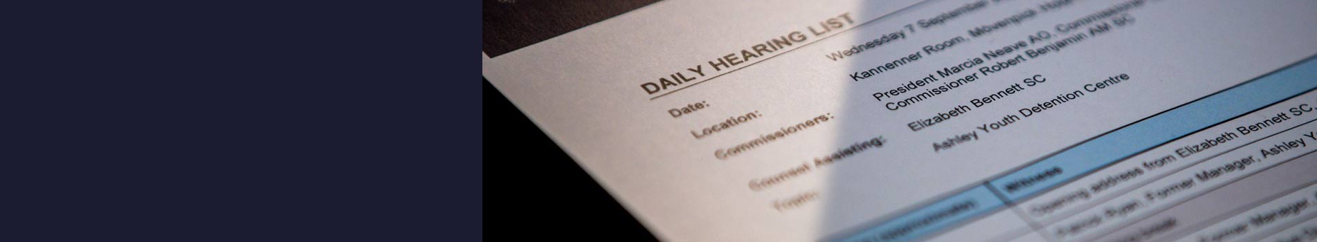 Daily Hearings list papers